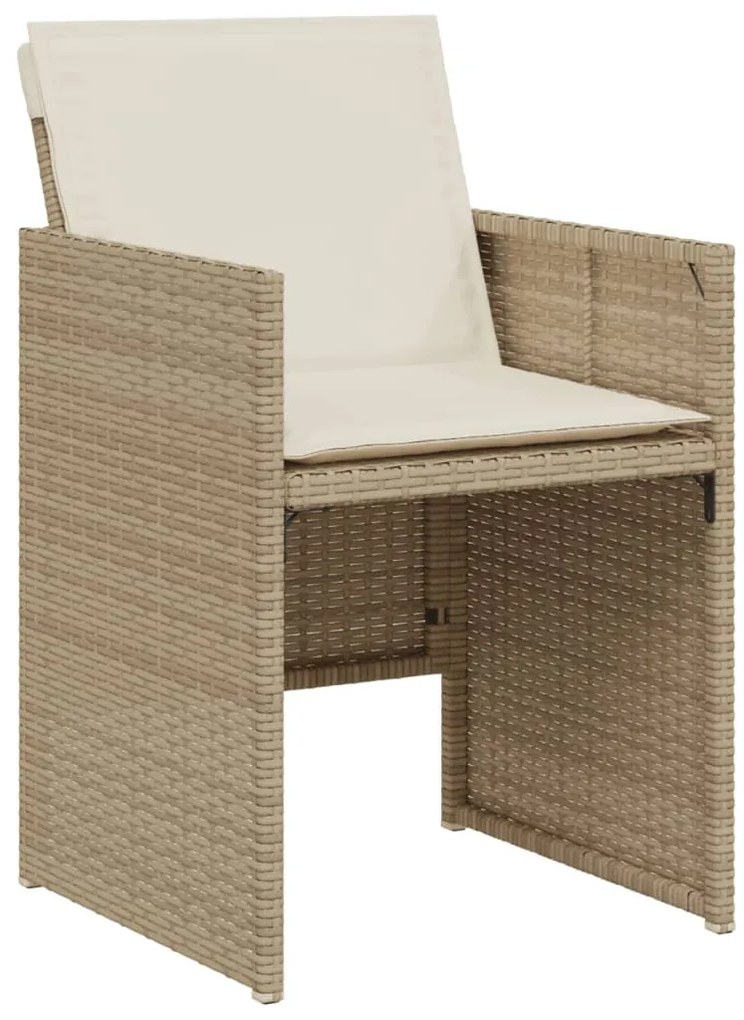 3 pcs conjunto bistrô com almofadões vime PE bege