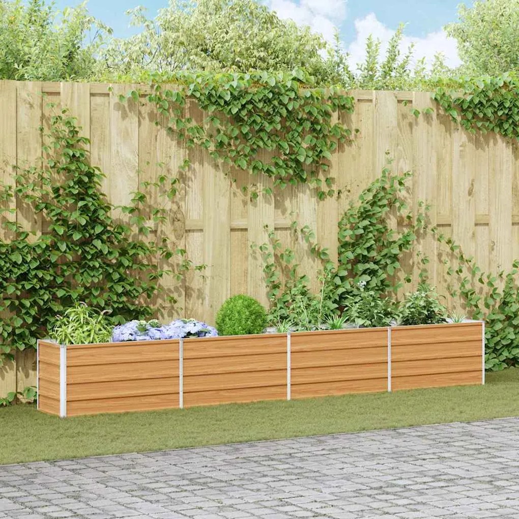 vidaXL Canteiro de jardim elevado Marrom Claro 320 x 40 x 45 cm