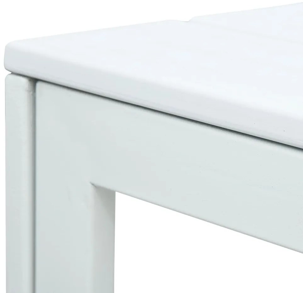 Mesa de centro 78x78x74 cm PEAD aspeto madeira branco