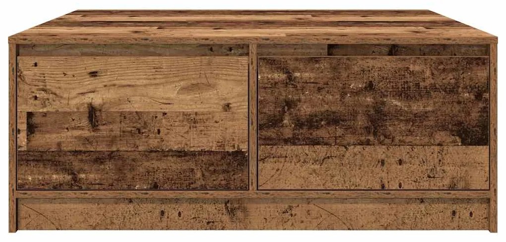 Mesa de centro com gavetas 100x100x40 cm madeira velha