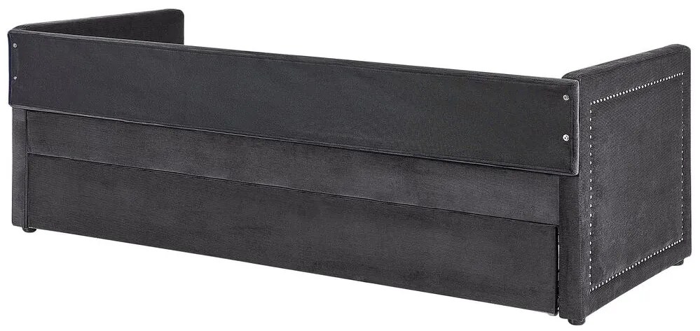 Cama dupla em bombazine cinzento escuro 90 x 200 cm MIMIZAN Beliani