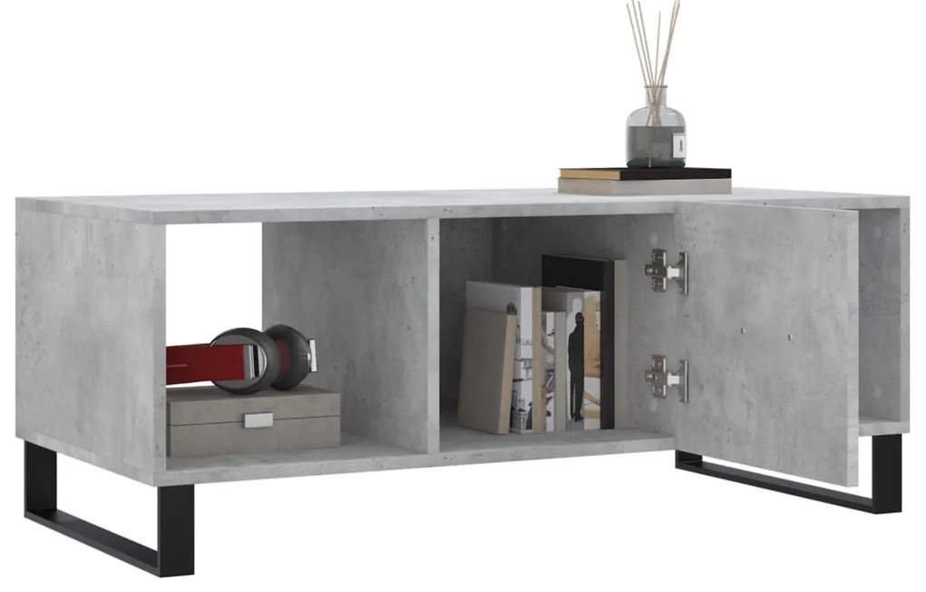 Mesa de centro 102x50x40 cm madeira processada cinza cimento