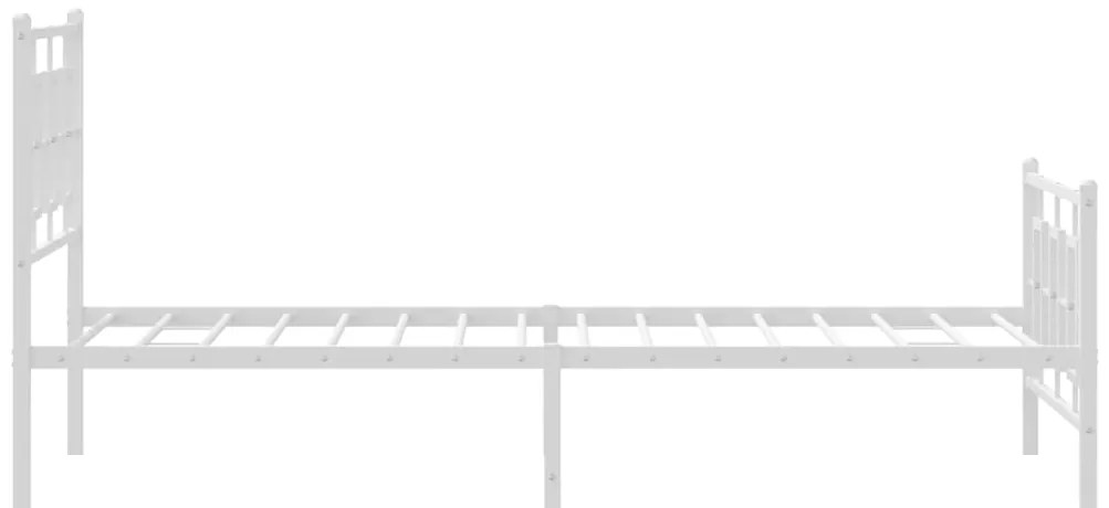 Estrutura de cama com cabeceira e pés 100x190 cm metal branco