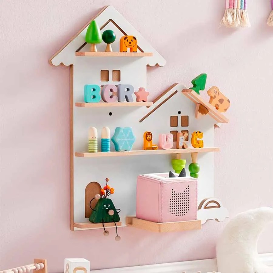 Prateleira para brinquedos de montagem fácil 18 x 55,6 x 59,7 cm branco