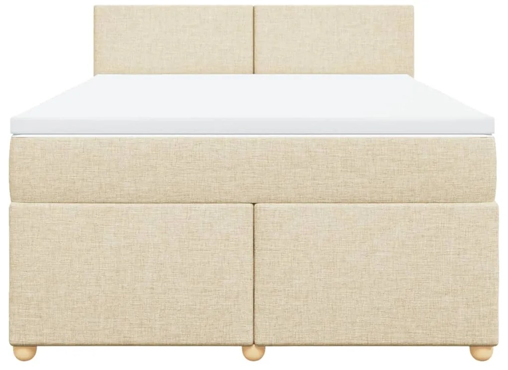 Cama com molas/colchão 140x200 cm tecido cor creme