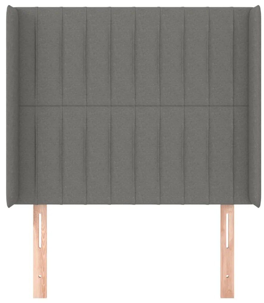 Cabeceira cama c/ abas tecido 93x16x118/128 cm cinzento-escuro