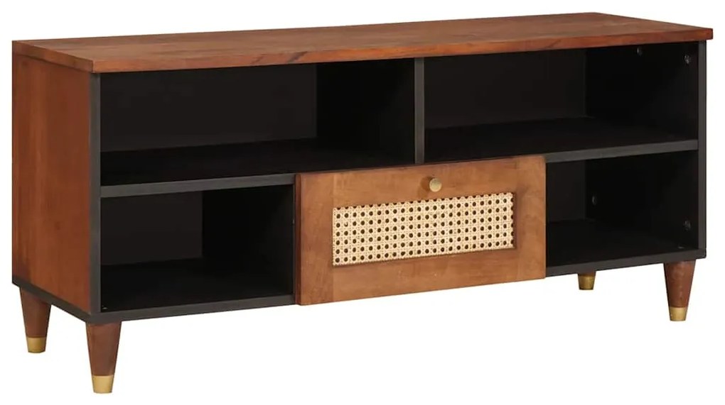 vidaXL Gabinete para TV com gaveta Castanho 100 x 33,5 x 46 cm