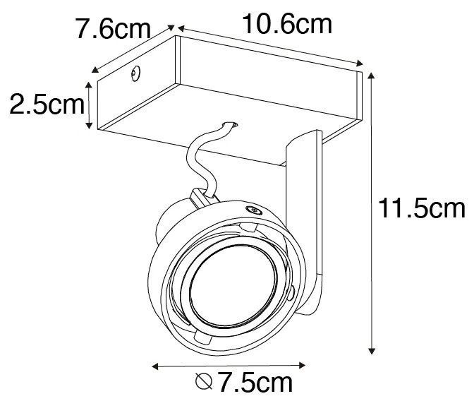 Foco moderno preto - Master 50 Moderno