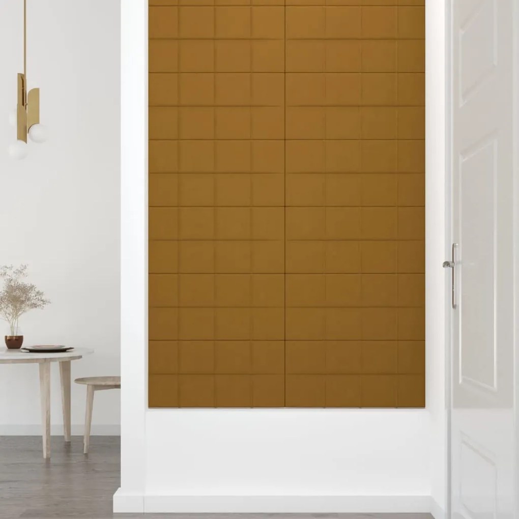 Painel de parede 12 pcs 60x30 cm veludo 2,16 m² castanho