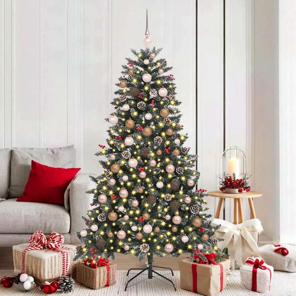 vidaXL Árvore de Natal Artificial com 300 LEDs Verde 99 x 99 x 180 cm