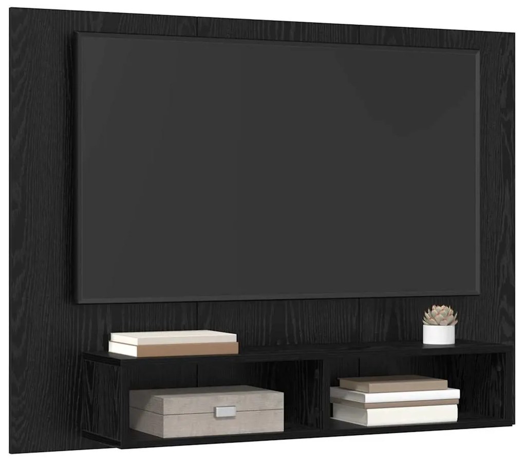 Gabinete de TV de Parede Carvalho Preto 120 x 23.5 x 90 cm