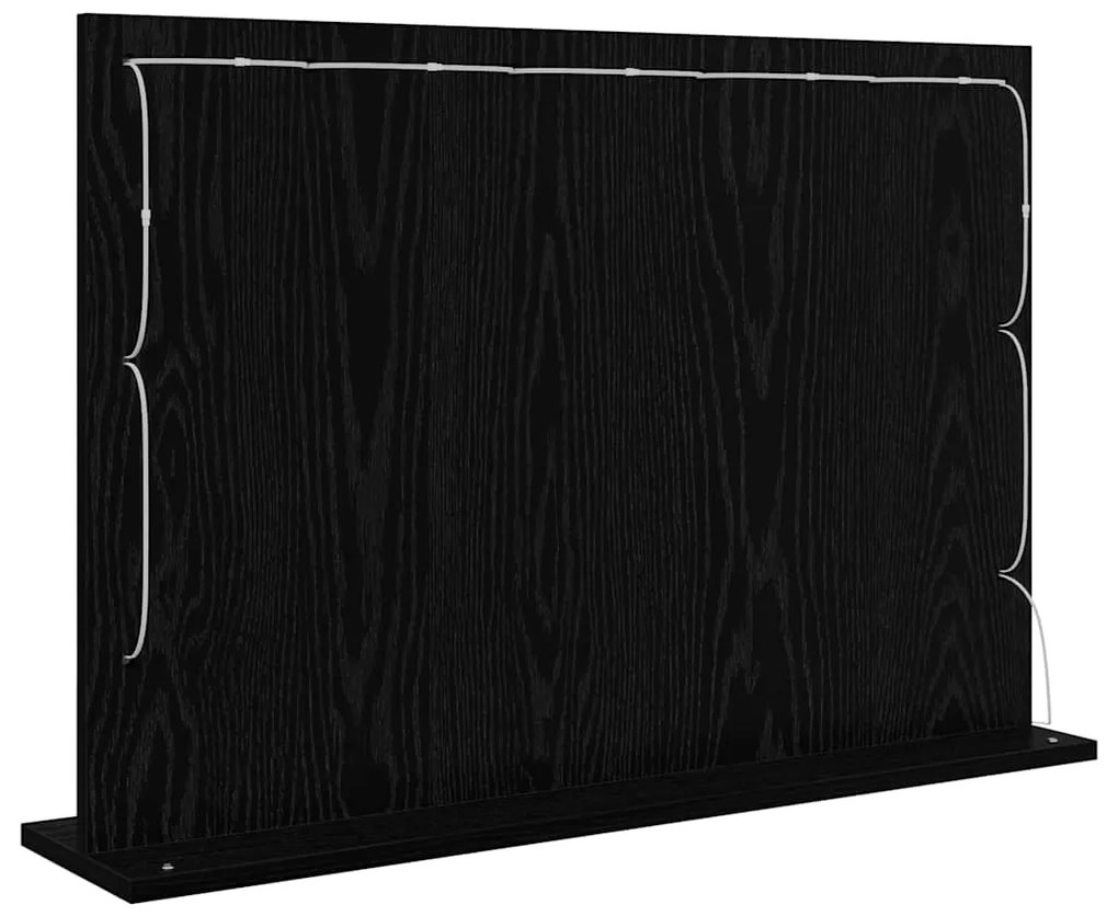 Espelho de vaidade com luzes LED Carvalho Preto 80x55x18 cm