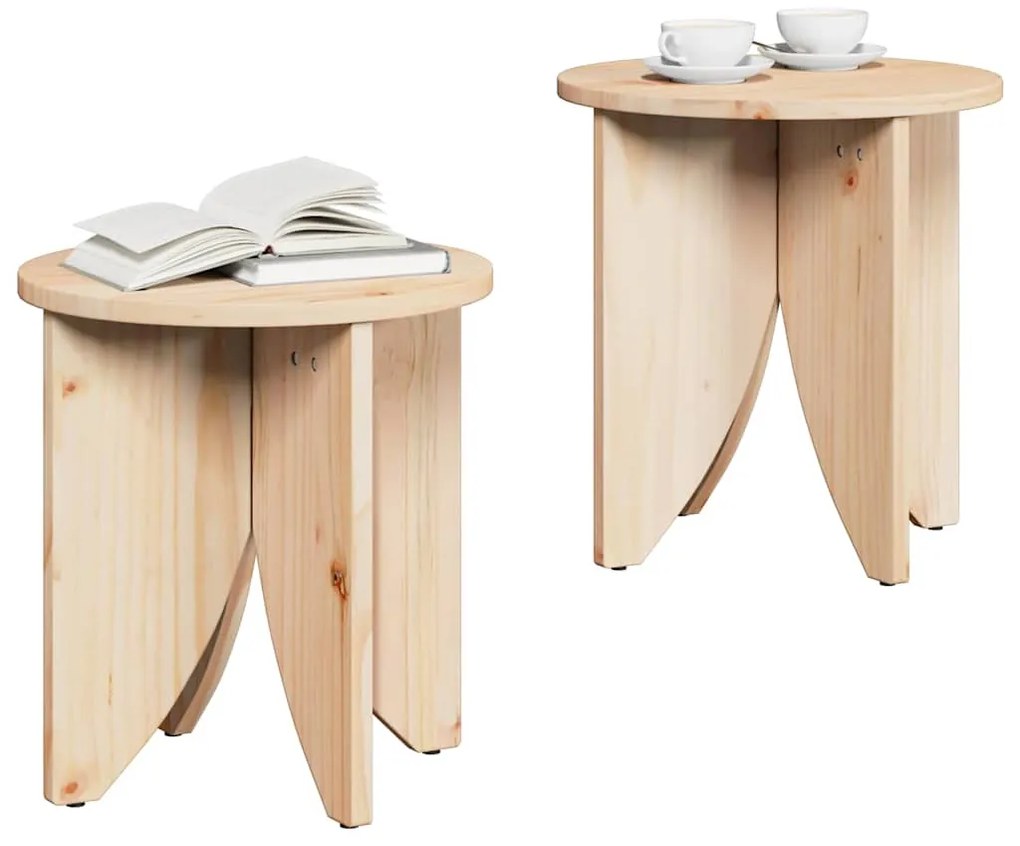 Mesa de centro 2 pcs Natural 41,5 x 41,5 x 44 cm