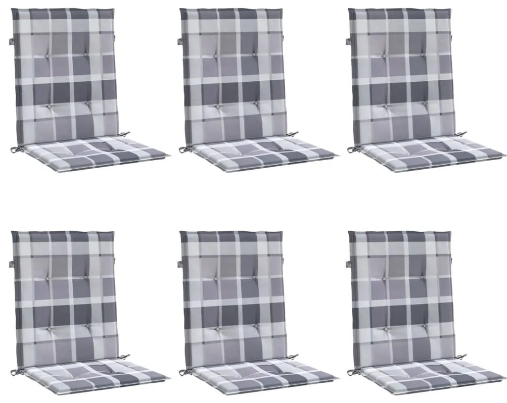 Almofadões lombares cadeiras jardim 6pcs oxford xadrez cinza