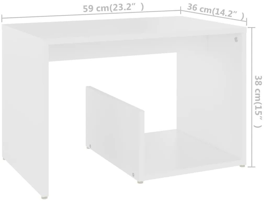 Mesa de apoio 59x36x38 cm derivados de madeira branco