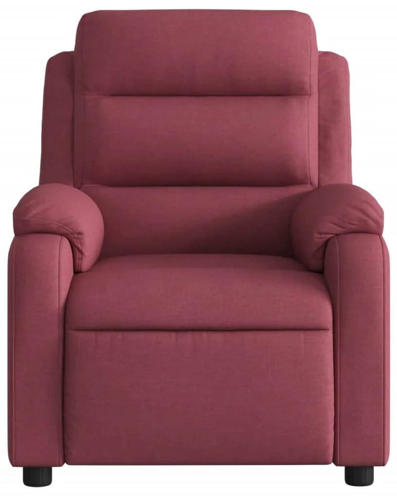 Poltrona elétrica reclinável tecido vermelho tinto