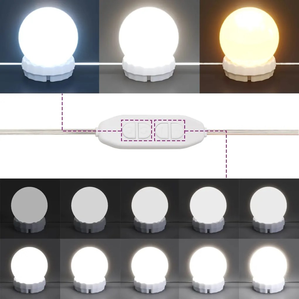 Toucador com LED 80x41x134,5 cm cinzento sonoma