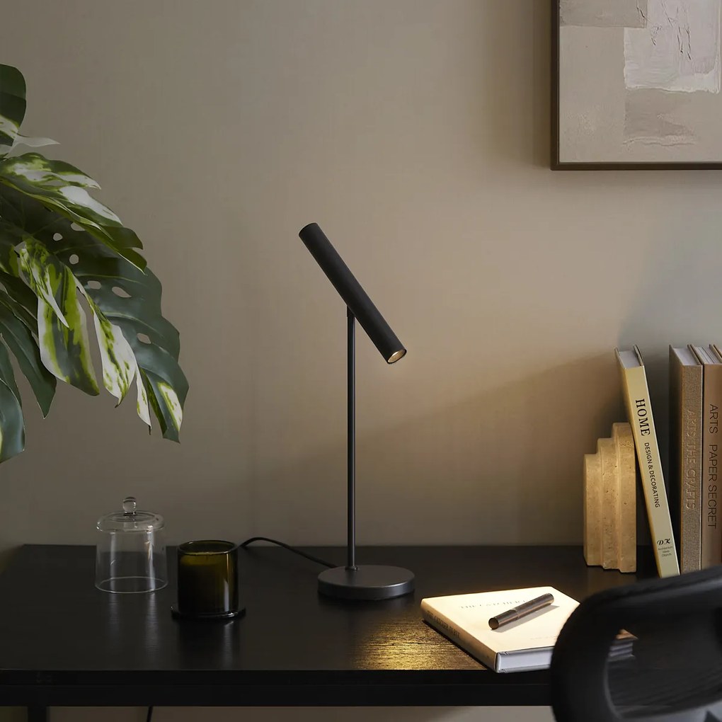 Candeeiro de mesa moderno preto com LED e regulador de intensidade tátil - Neva