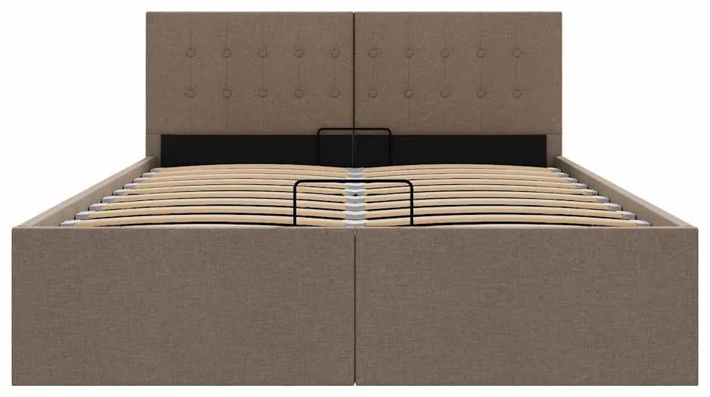 Cama hidráulica c/ arrumação 120x200cm tecido cinza-acastanhado