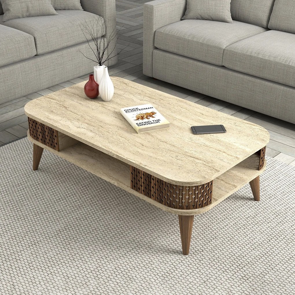 Mesa de Centro Eylul – Travertine – 105x35x60 cm