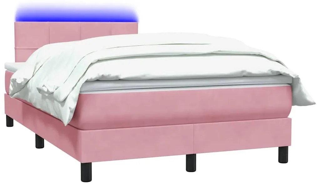 Cama com molas/colchão 120x220 cm veludo rosa