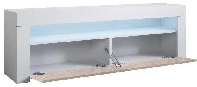 Mueble TV modelo Alai (140x50,5cm) color blanco y sonoma