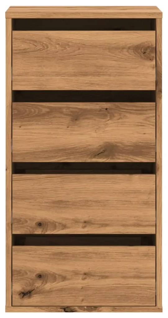 Cómoda com 4 Gavetas - 40x41x76 cm - derivados de madeira - carvalho a