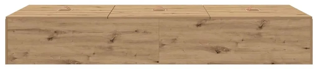 Cama com Armazenamento em Carvalho Artesanal 90x190 cm