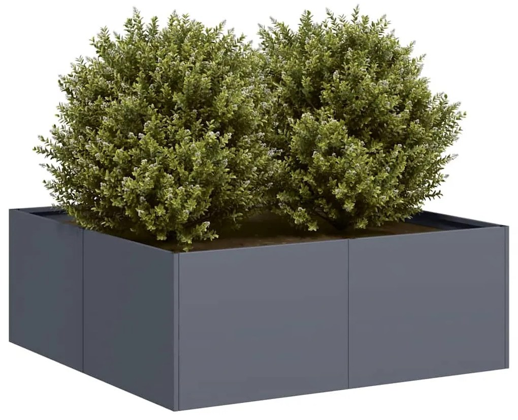 Vaso/floreira 80x80x30 cm aço antracite