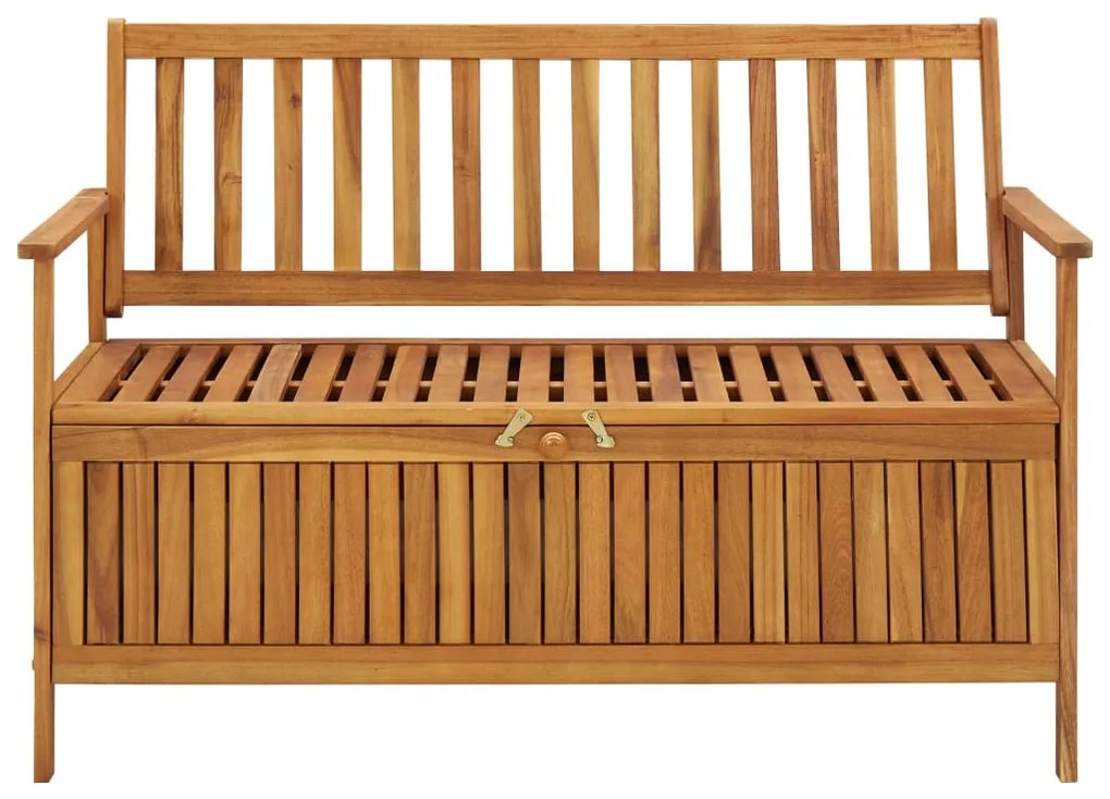 Banco de arrumação para jardim 120 cm madeira de acácia maciça