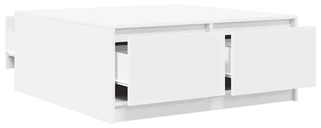 Mesa de centro com gavetas 100x100x40 cm branco