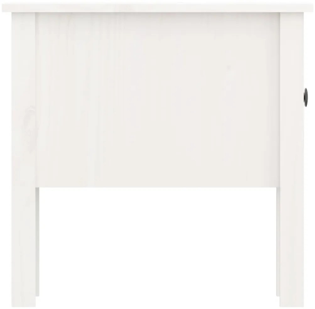 Mesas de apoio 2 pcs 50x50x49 cm madeira de pinho maciça Branco