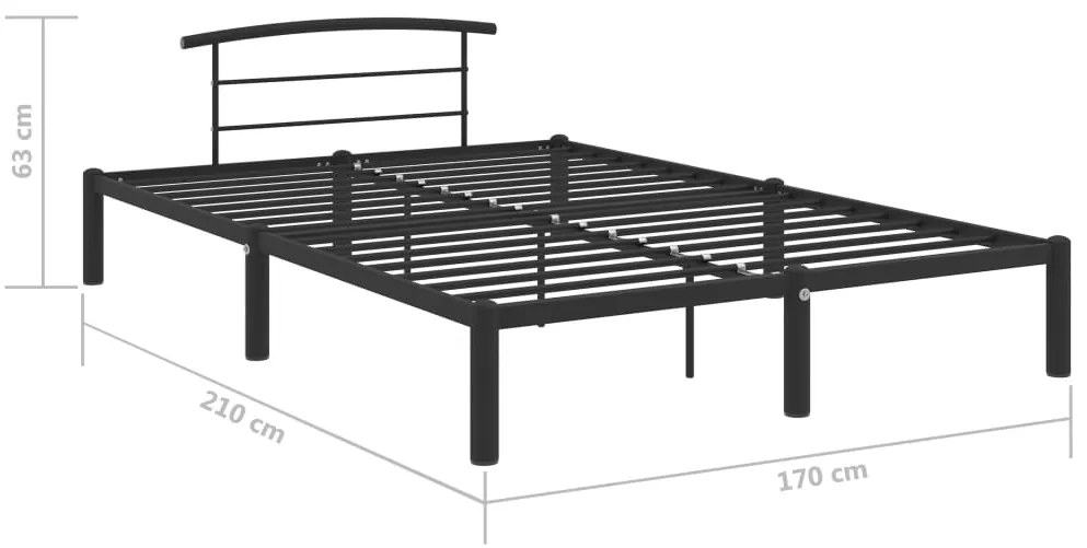 Estrutura de cama 160x200 cm metal preto