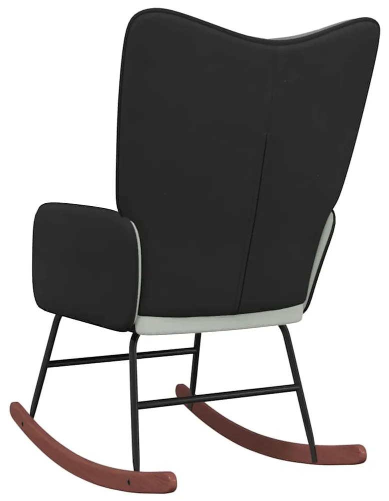 Cadeira de baloiço PVC e veludo cinzento-claro