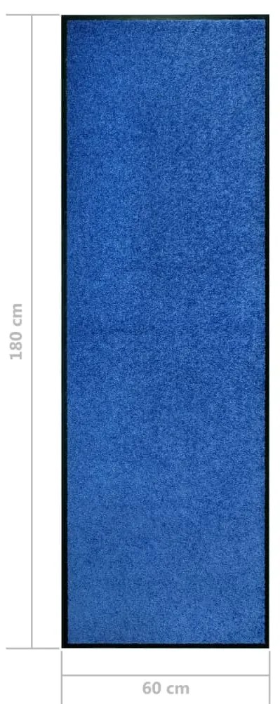 Tapete de porta lavável 60x180 cm azul