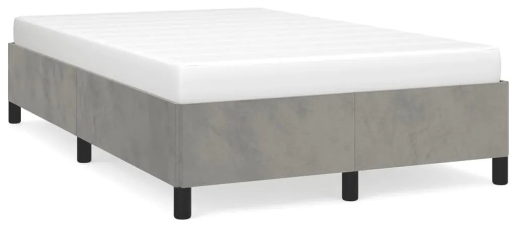 vidaXL Estrutura de cama sem colchão cinza claro Veludo