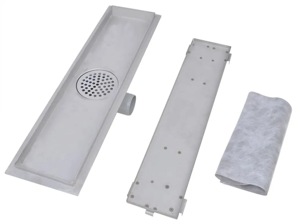 Dreno de chuveiro linear 2 pcs 530x140 mm aço inoxidável