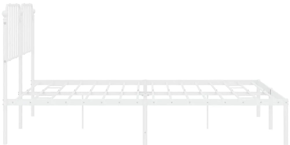 Estrutura de cama com cabeceira 193x203 cm metal branco