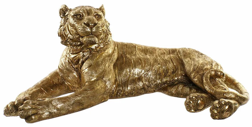 Figura Decorativa DKD Home Decor Tigre Dourado Resina (106 x 57 x 44 cm)