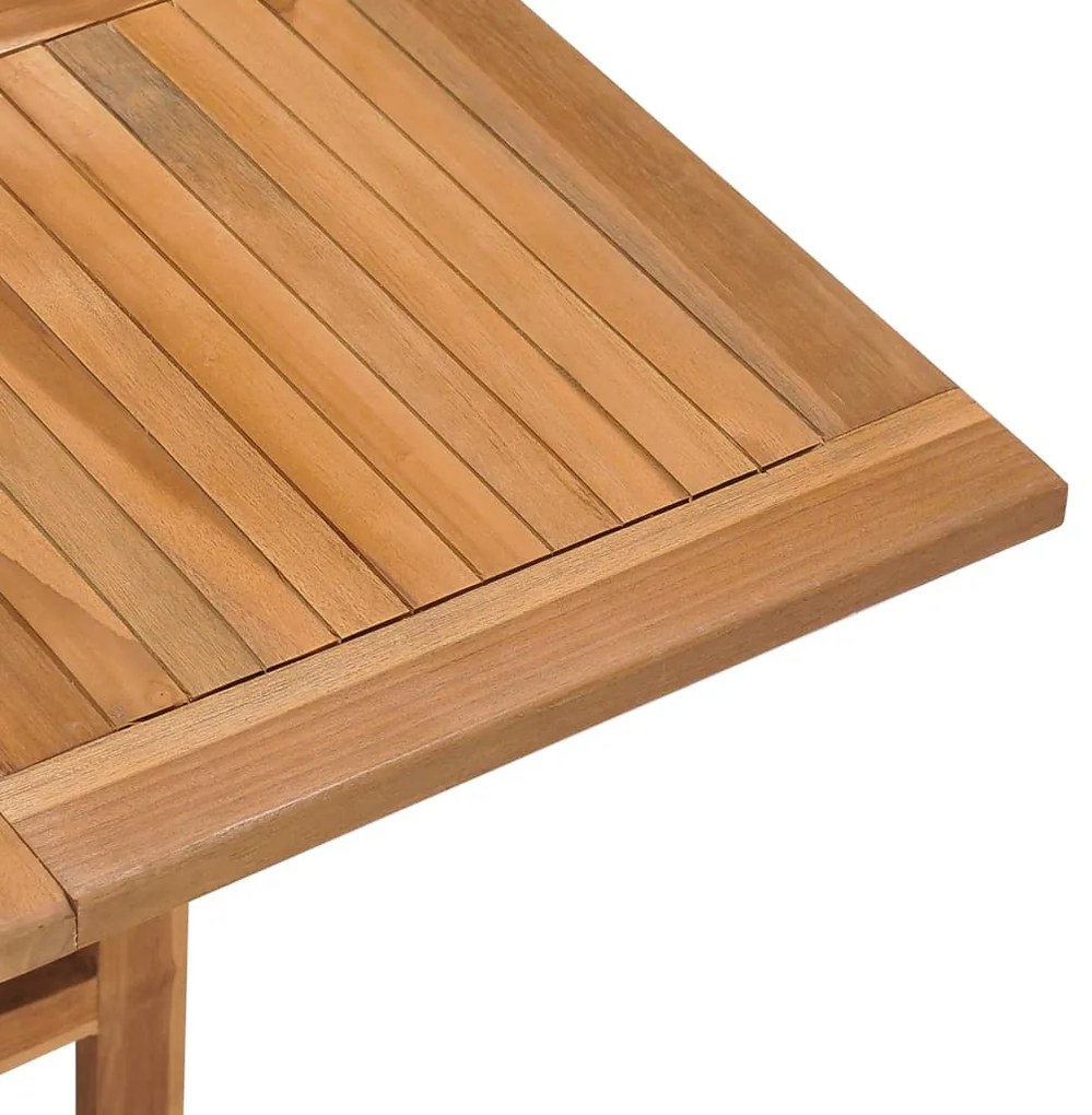 Mesa de jantar para jardim dobrável 90x90x75 cm teca maciça