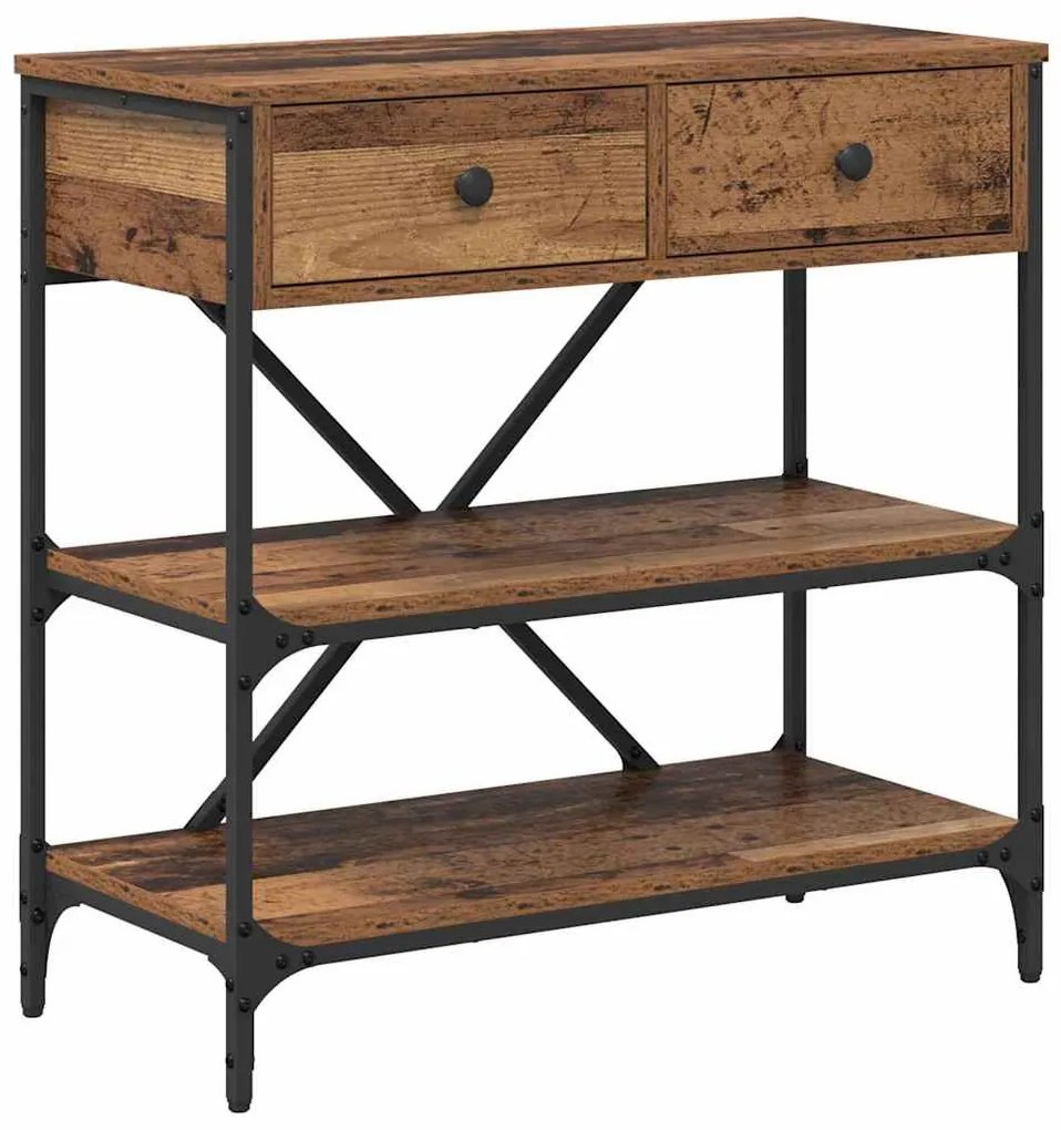 mesa de Console Madeira Velha 75x34.5x75 cm Madeira de Engenharia