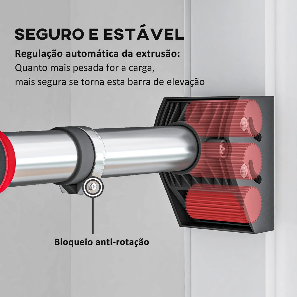 SPORTNOW Barra de Elevação para Porta Barra para Fazer Elevações Ajust