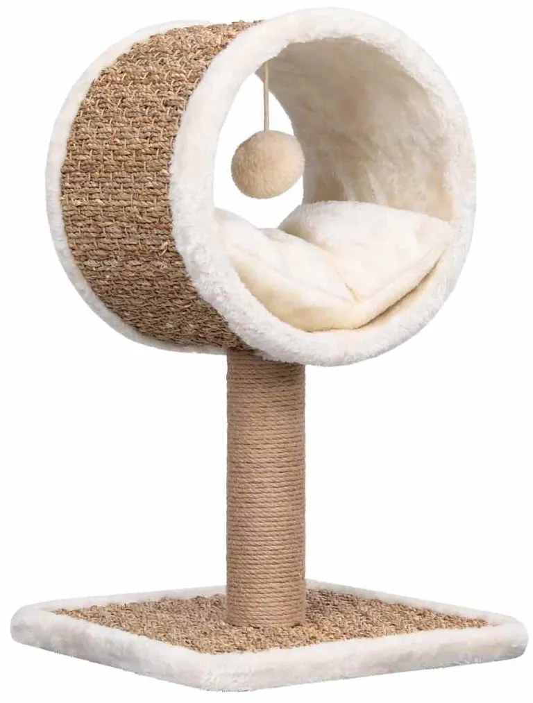 Árvore p/ gatos c/ túnel superior e brinquedo 49cm erva marinha