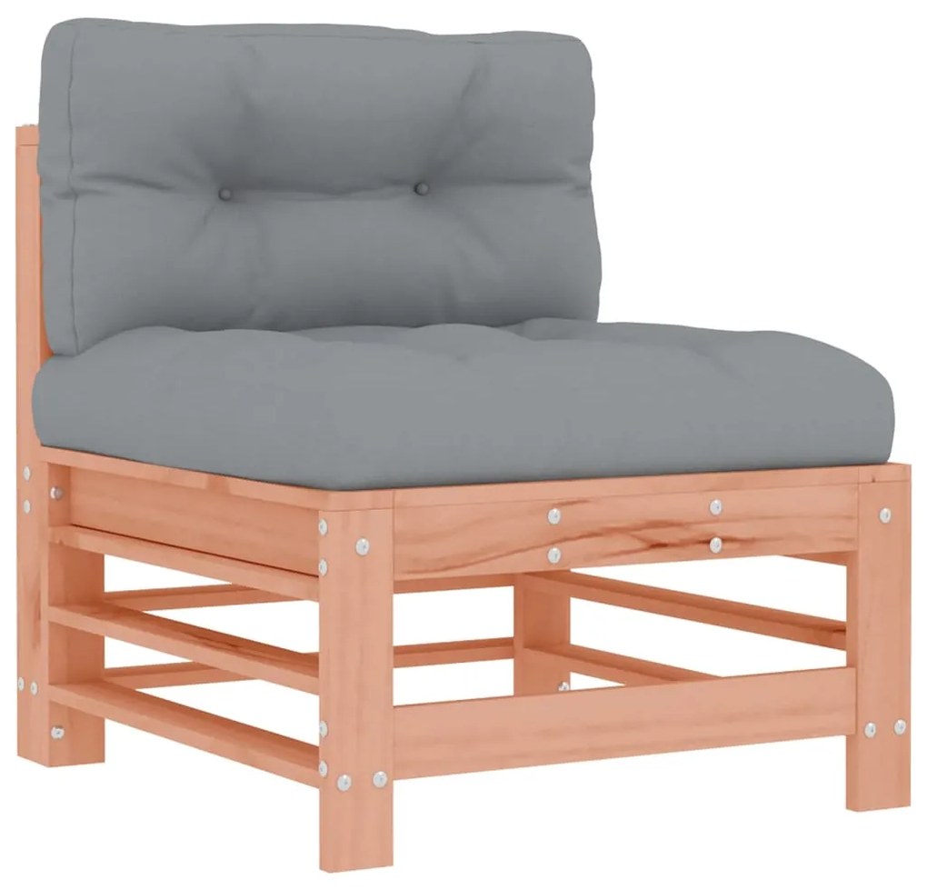 6 pcs conj. lounge jardim c/ almofadões madeira douglas maciça