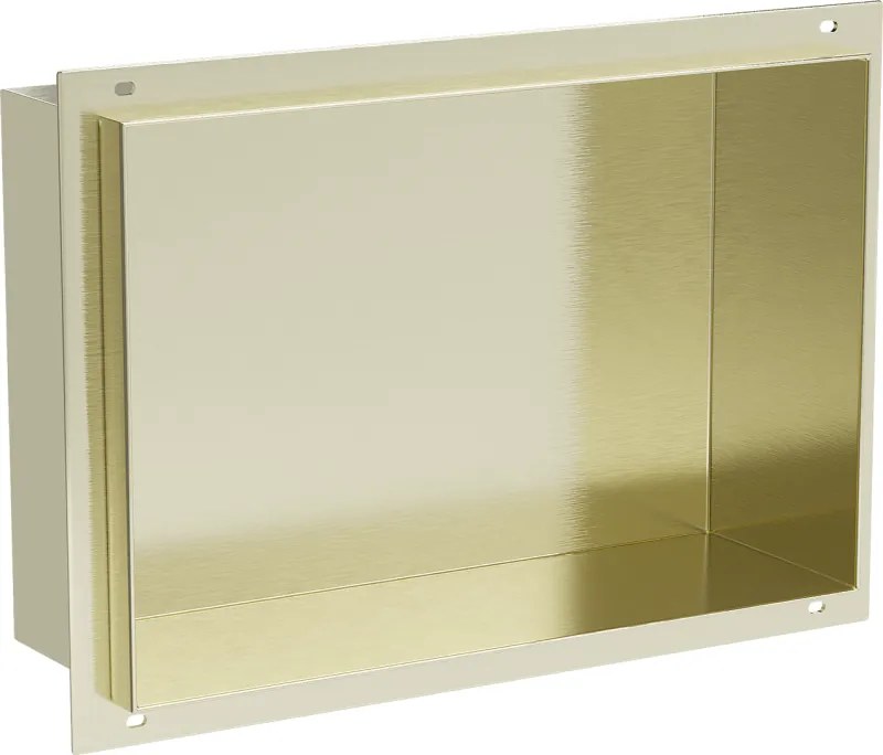Mexen X-Wall-NR prateleira embutida sem flange 30 x 20 cm, dourada escovada - 1951302010