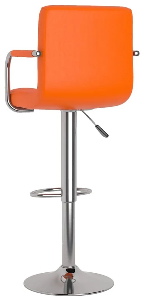 Bancos de bar 2 pcs couro artificial laranja