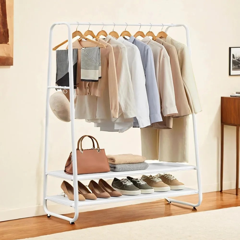 Guarda roupa aberto com 2 prateleiras 45 x 100 x 160 cm branco