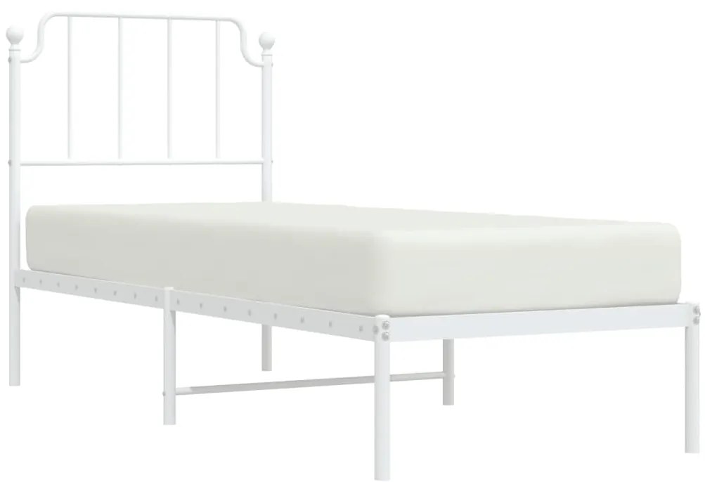 Estrutura de cama sem colchão com cabeceira 75x190 cm branco