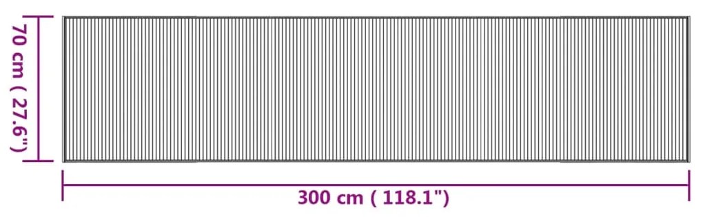 Tapete retangular 70x300 cm bambu cor natural