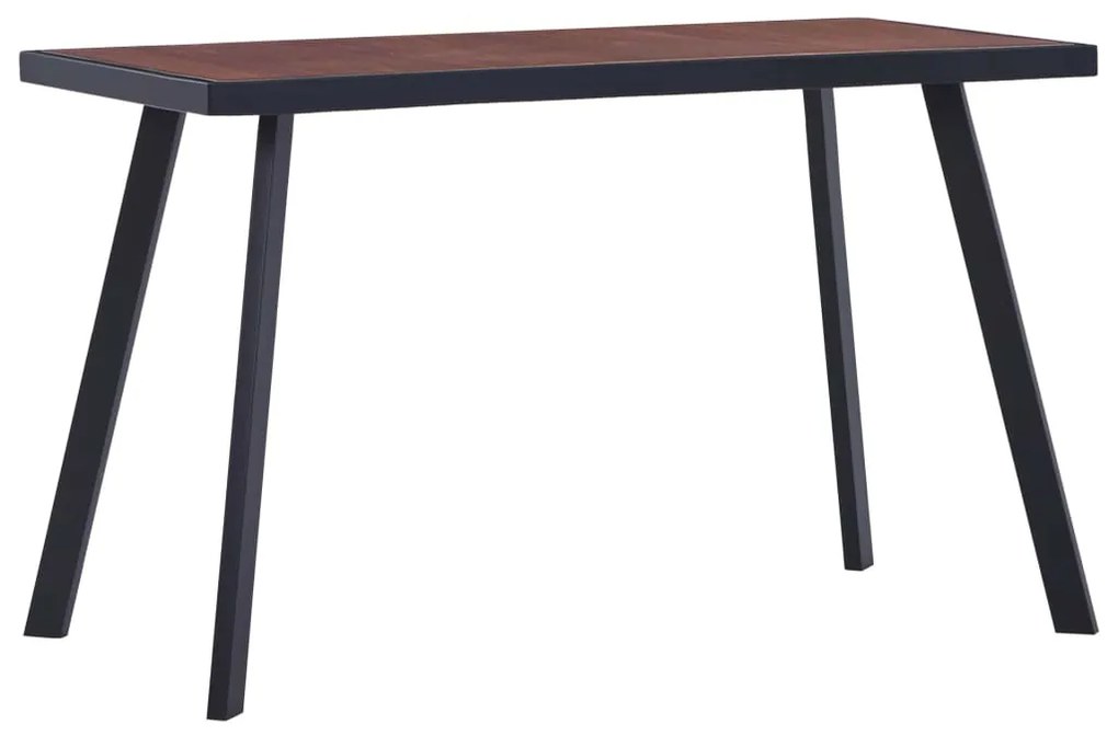 vidaXL Mesa de jantar 120x60x75 cm MDF cor madeira escura e preto